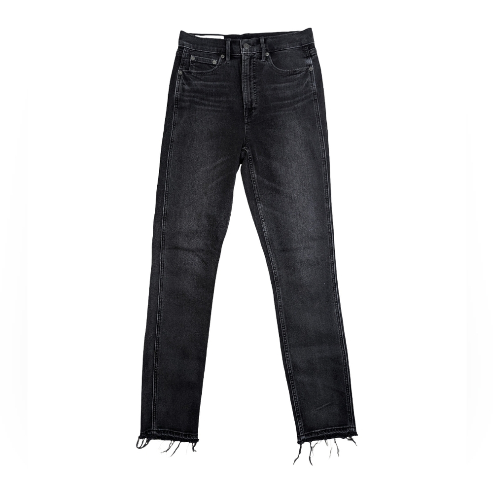 GAP Vintage Black Slim High-Rise Jeans | Frayed Hem | 28 Waist, Tall